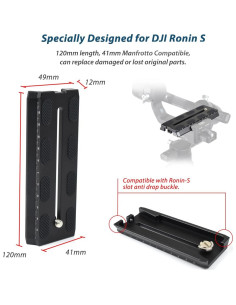 Placa de liberación rápida Akeipho 120mm para DJI Ronin S 2
