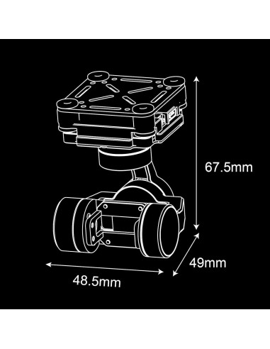 Gimbal Estabilizador HEQUAV para DJI O3 - 3 Ejes Ultra-Ligero