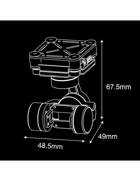 Gimbal Estabilizador HEQUAV para DJI O3 - 3 Ejes Ultra-Ligero