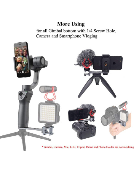 Soporte de Micrófono Triple para Gimbal Atoptek - Aluminio