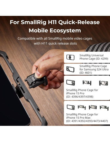 Adaptador de liberación rápida SmallRig 4609 para jaulas de teléfono