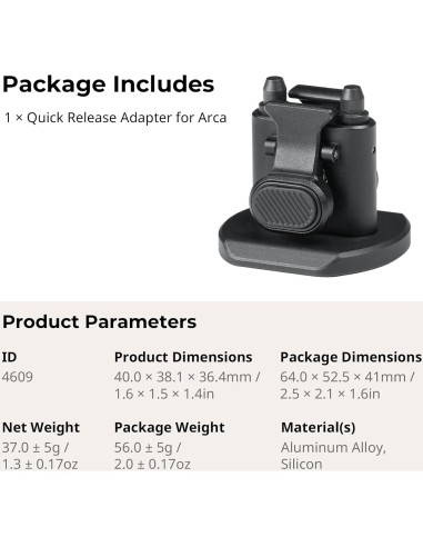 Adaptador de liberación rápida SmallRig 4609 para jaulas de teléfono
