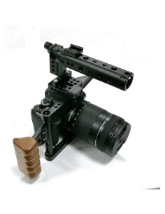 Jaula de Cámara CAMVATE con Mango de Madera para Canon y Nikon 2