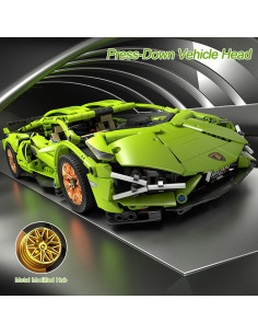 Conjunto de Bloques Chodia Supercoche 1:14 Verde con LED 2