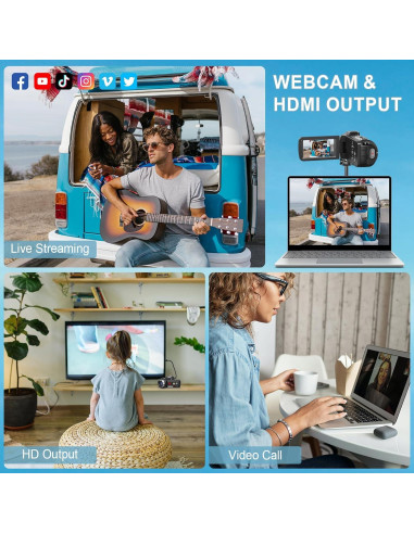 Cámara de Video 8K VENOPTIX DV106 64MP Zoom 18X WiFi