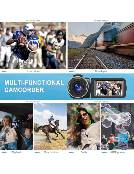 Cámara de Video 8K VENOPTIX DV106 64MP Zoom 18X WiFi Cámara de Video 8K VENOPTIX DV106 64MP Zoom 18X WiFi