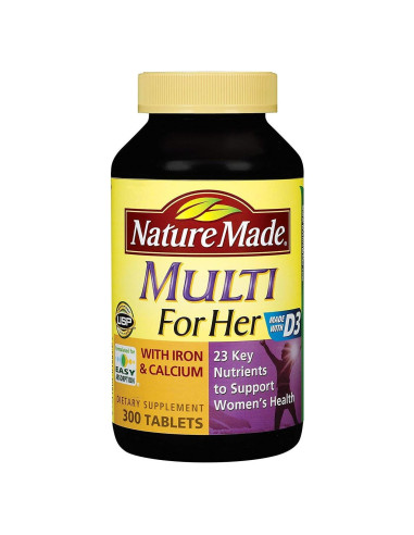Multivitaminas para Mujer Nature Made con Hierro y Calcio 300 Tabletas