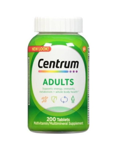 Suplemento Multivitamínico Centrum Adulto 200 Tabletas Sin OGM
