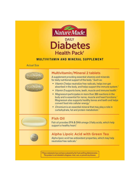 Suplemento Nutricional para Diabetes Nature Made 30 Paquetes Suplemento Nutricional para Diabetes Nature Made 30 Paquetes