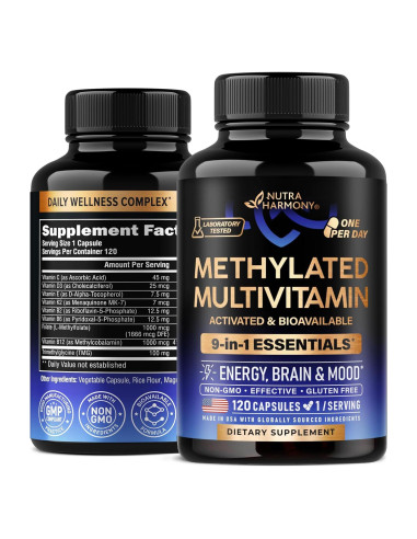 Multivitamina Metilada 9-en-1 Nutra Harmony - 120 Cápsulas