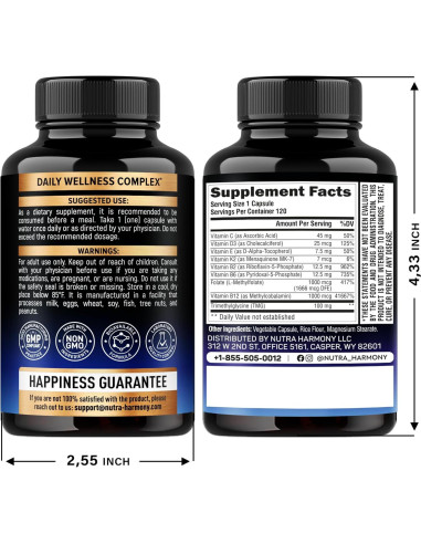 Multivitamina Metilada 9-en-1 Nutra Harmony - 120 Cápsulas