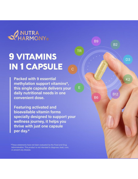 Multivitamina Metilada 9-en-1 Nutra Harmony - 120 Cápsulas