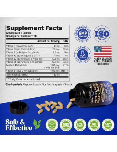 Multivitamina Metilada 9-en-1 Nutra Harmony - 120 Cápsulas