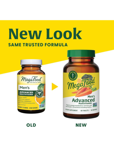 MegaFood Multivitamina Avanzada Hombres 60 Tabletas - Salud Inmunológica