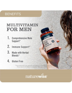 Multivitamina para Hombres NatureWise - 90 Cápsulas - Soporte Inmunológico y Salud Prostática 2