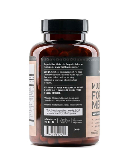 Multivitamina para Hombres NatureWise - 90 Cápsulas - Soporte Inmunológico y Salud Prostática