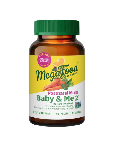 Vitaminas Postnatales MegaFood Baby & Me 2 - 60 Tabletas