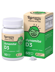 Vitamina D3 Melty Renzo para Niños 60 Tabletas Sabor Manzana