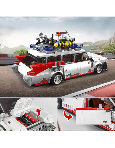 HI-REEKE Coche Fantasma ECTO-1 Kit de Construcción 605 Piezas