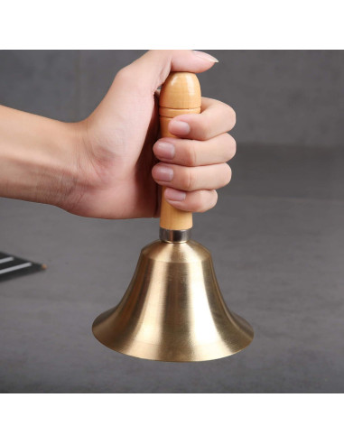 Campana de Mano de Latón Sólido 8 cm Oro