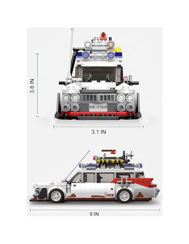 HI-REEKE Coche Fantasma ECTO-1 Kit de Construcción 605 Piezas