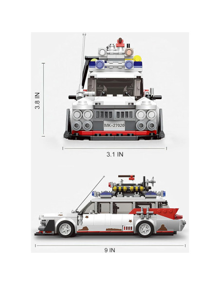 HI-REEKE Coche Fantasma ECTO-1 Kit de Construcción 605 Piezas