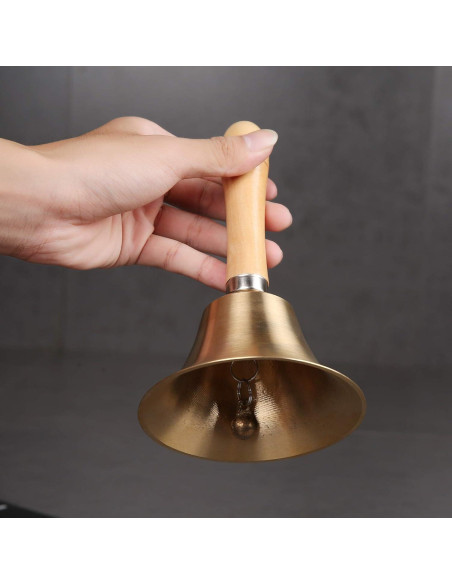 Campana de Mano de Latón Sólido 8 cm Oro