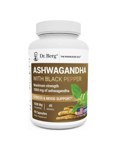 Cápsulas de Ashwagandha Dr. Berg 1000mg con Bioperine - 90 unidades