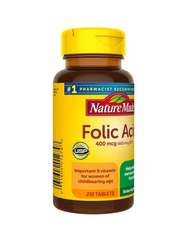 Nature Made Ácido Fólico 400 mcg - 250 Tabletas Suplemento