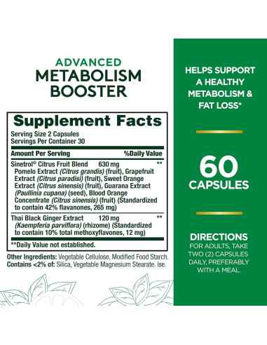 Acelerador de Metabolismo Avanzado Nature's Bounty 60 Cápsulas