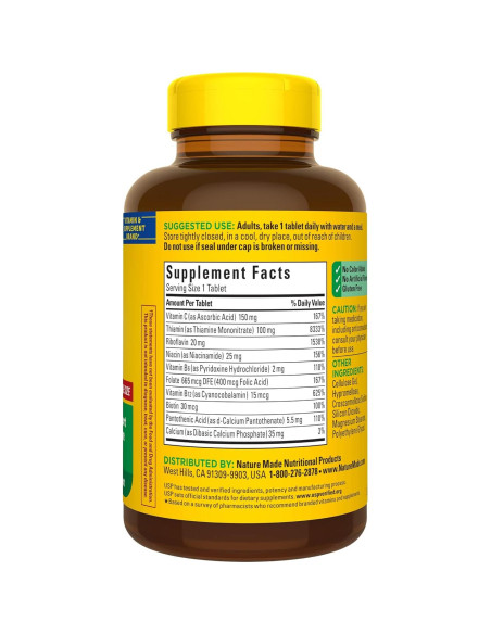 Nature Made Super B Complex 360 Tabletas con Vitamina C