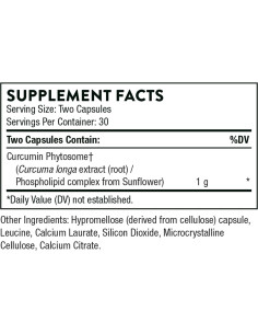 Suplemento de Curcumina Fitósoma Thorne 1000 mg - 60 Cápsulas 2