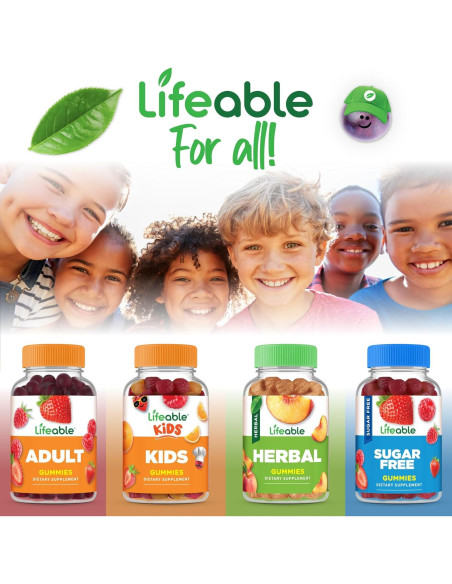 Multivitamina masticable Lifeable para niños - 150 unidades - Vegetariano y sin gluten