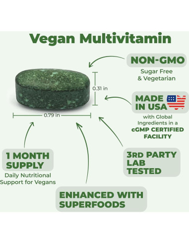 Multivitaminas Veganas Vimerson Health 90 Tabletas Adulto Unisex