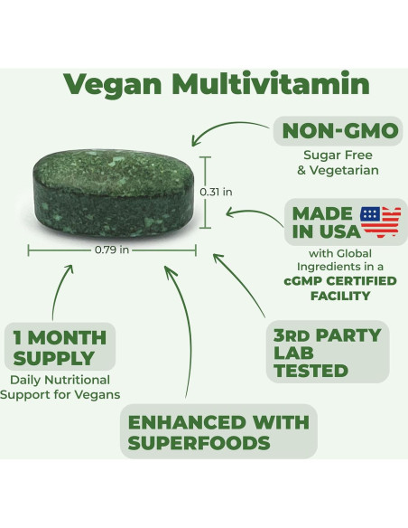 Multivitaminas Veganas Vimerson Health 90 Tabletas Adulto Unisex