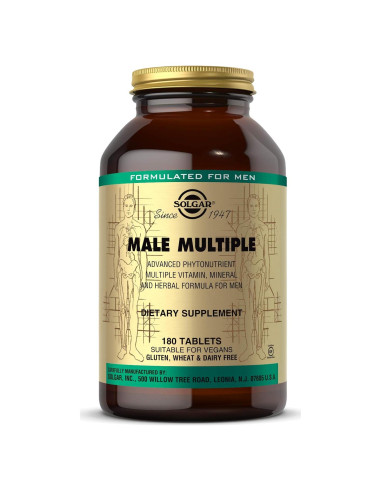 Solgar Male Multiple 180 Tabletas - Multivitamina Vegana para Hombres