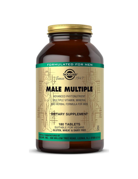 Solgar Male Multiple 180 Tabletas - Multivitamina Vegana para Hombres