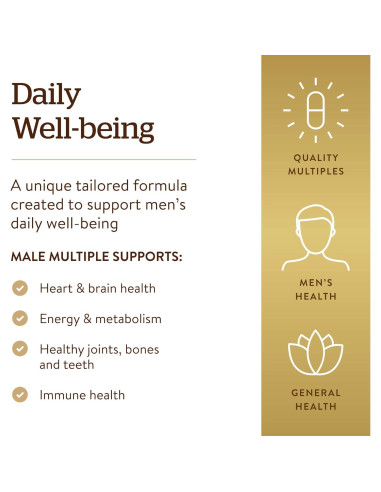 Solgar Male Multiple 180 Tabletas - Multivitamina Vegana para Hombres