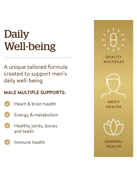 Solgar Male Multiple 180 Tabletas - Multivitamina Vegana para Hombres