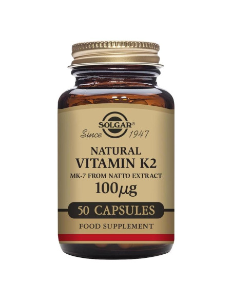 Solgar Vitamina K2 MK7 100mcg Cápsulas Vegetales 50 Conteo