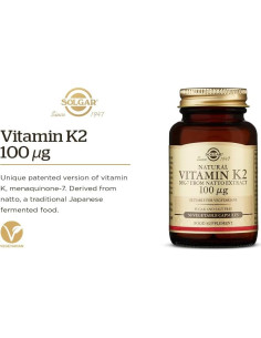 Solgar Vitamina K2 MK7 100mcg Cápsulas Vegetales 50 Conteo 2