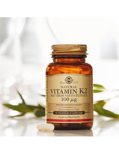 Solgar Vitamina K2 MK7 100mcg Cápsulas Vegetales 50 Conteo