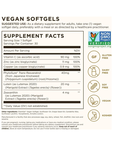 Suplemento Ocular Digital Defense Solgar 30 Cápsulas
