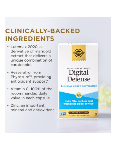 Suplemento Ocular Digital Defense Solgar 30 Cápsulas