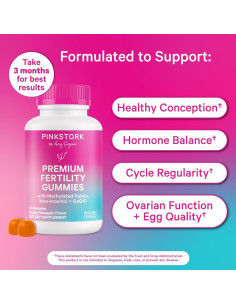 Gomitas de Fertilidad Pink Stork 60 unidades - Suplementos Prenatales 2