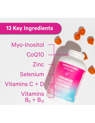 Gomitas de Fertilidad Pink Stork 60 unidades - Suplementos Prenatales