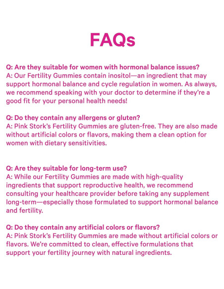 Gomitas de Fertilidad Pink Stork 60 unidades - Suplementos Prenatales