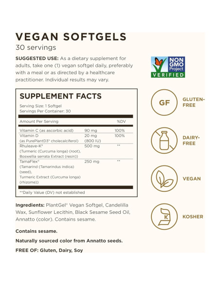 Suplemento Solgar Joint Ease 30 Cápsulas para Articulaciones