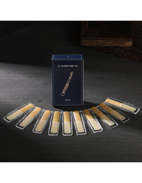 Reed de Clarinete Bb Jeeue 10PCS Fuerza 2.5 Caña Premium