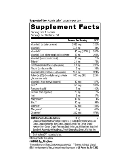 Multivitamínico para hombres 40+ Nutrición Antigua 30 cápsulas